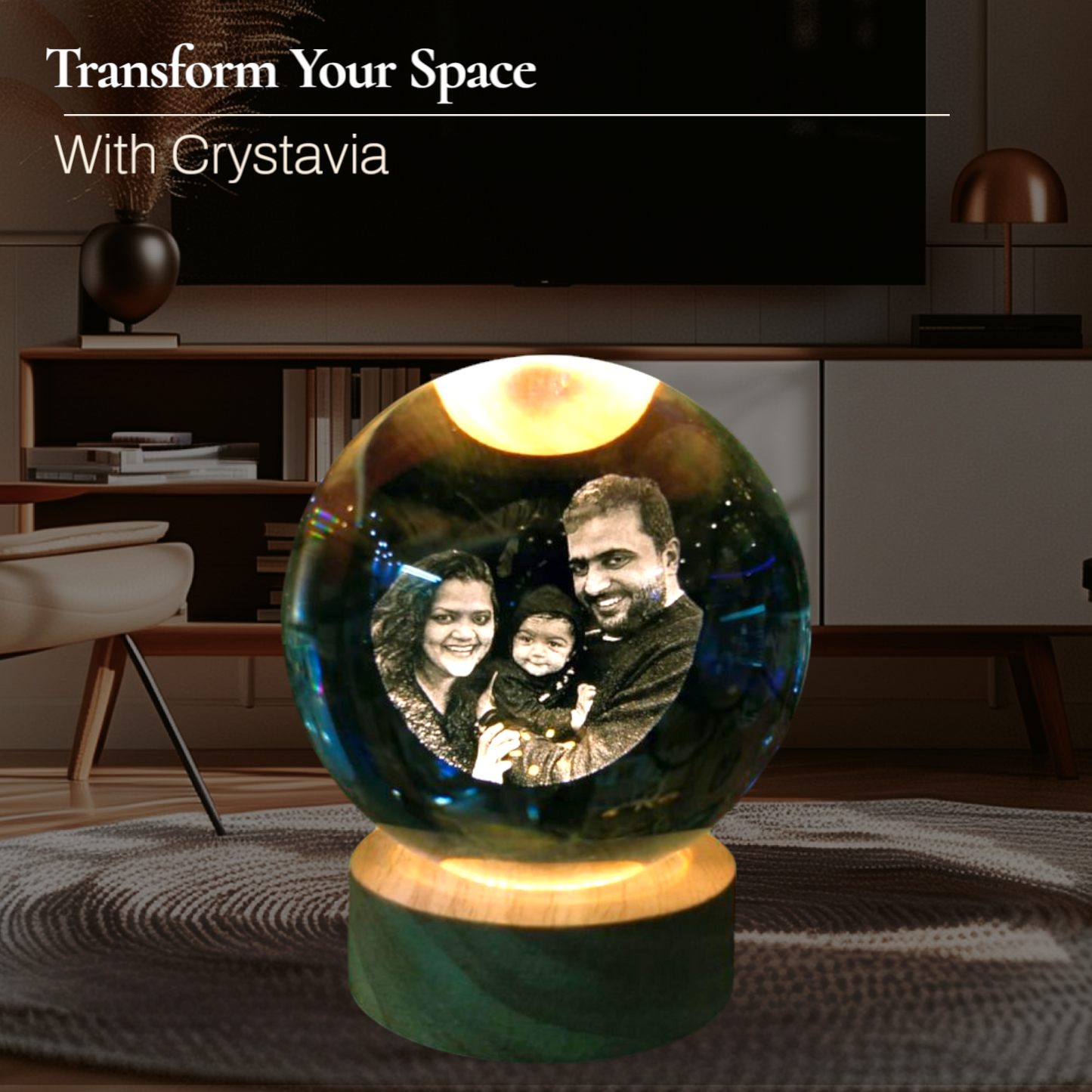 Personalised 3D Crystavia™ Eternal Memories Crystal Lamp