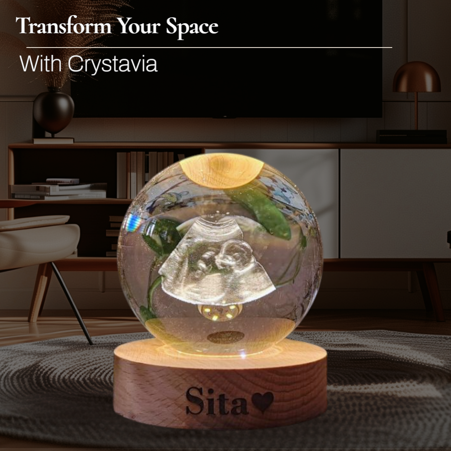 Personalised 3D Crystavia™ Eternal Memories Crystal Lamp