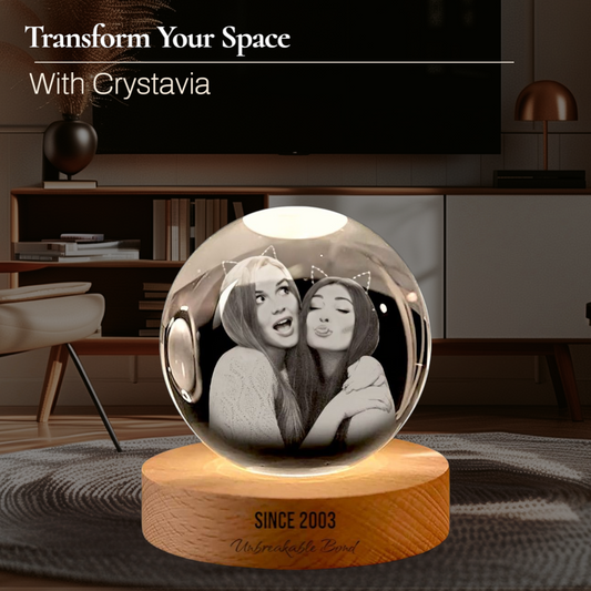 Personalised 3D Crystavia™ Eternal Memories Crystal Lamp